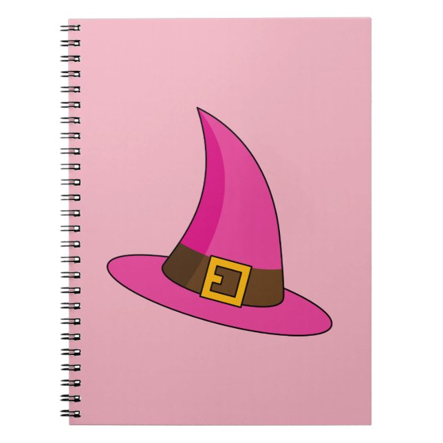Caderno Espiral Chapéu de Bruxa Rosa (Frente)
