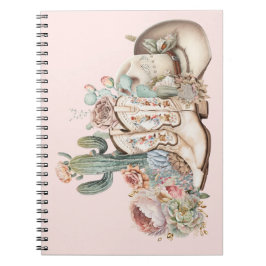 Caderno Espiral Chapéu de cowboy bota cowboy do deserto do Boho