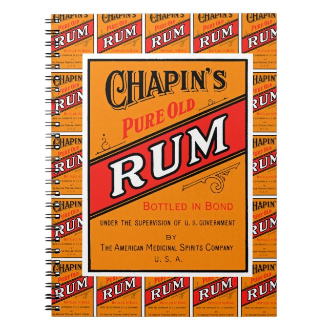 Caderno Espiral Chapins Rum Antigo Rum Rum com impressão (Frente)