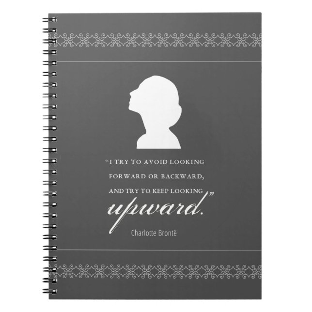 Caderno Espiral Charlotte Bronte - Continue Olhando Para Cima - Pr (Frente)