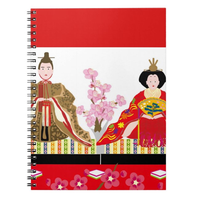 Caderno Espiral Charm japonês ∣ bonecas da China - celebração de g (Frente)