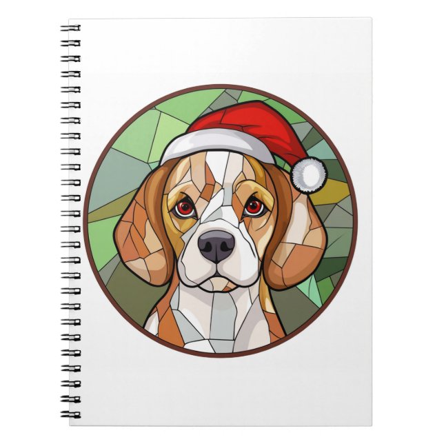 Caderno Espiral Charming Canine Cheer: Beagle temeu o Natal (Frente)