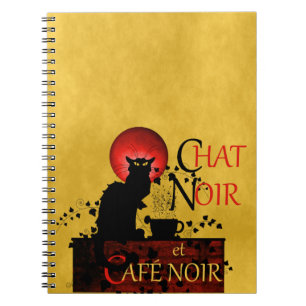Caderno Espiral Chat Noir et Café Noir