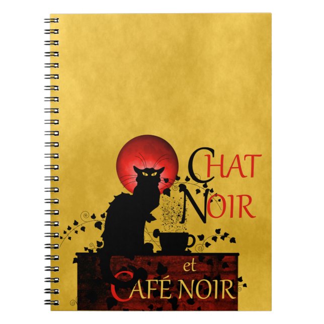 Caderno Espiral Chat Noir et Café Noir (Frente)