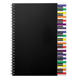 Caderno Espiral Chaves do piano do arco-íris