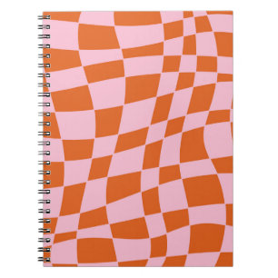 Caderno Espiral Checkboard Psicodélica de Sobrecarga retroativa Y