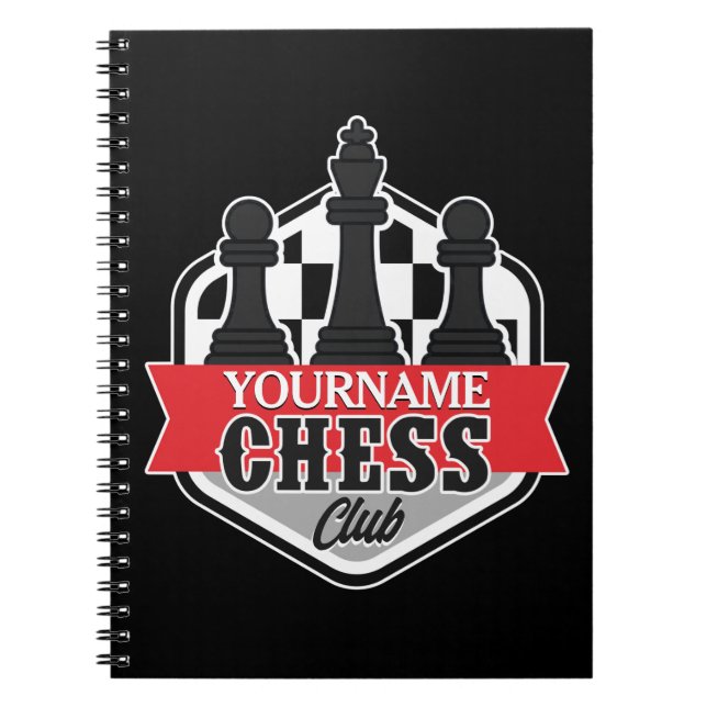 Caderno Espiral Checkmate do Chess Player do NOME Personalizado (Frente)