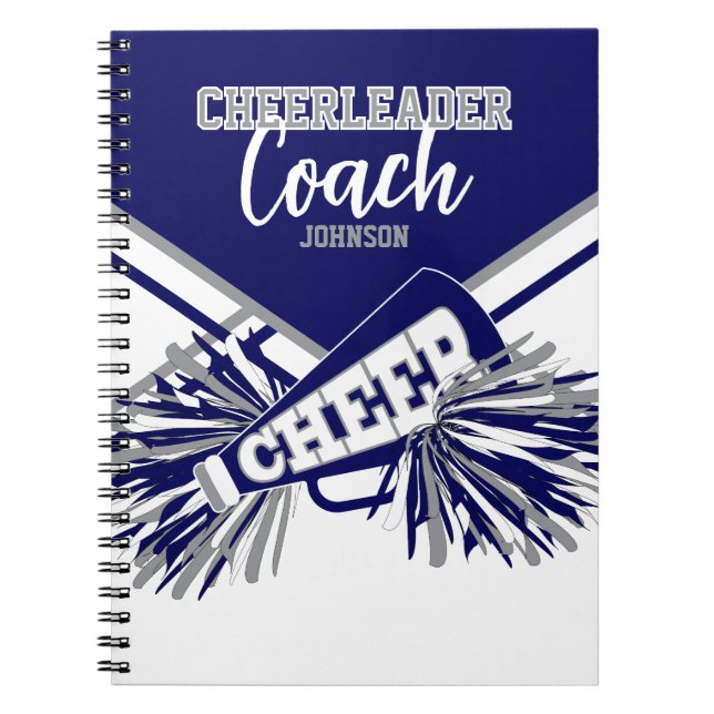 Caderno Espiral Cheerleader Coach - Navy Blue, Gary & White (Frente)