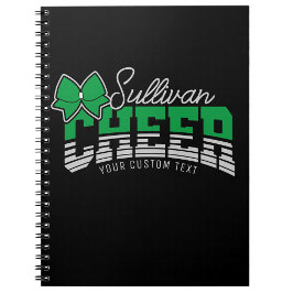 Caderno Espiral Cheerleader de atleta da Escola de NOME ADD da Equ