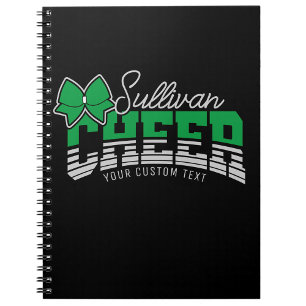 Caderno Espiral Cheerleader de atleta da Escola de NOME ADD da Equ