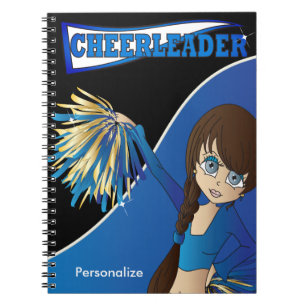 Caderno Espiral Cheerleader de Garota Bonita DIY Name Notebook