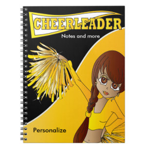 Caderno Espiral Cheerleader DIY Name Amarelo
