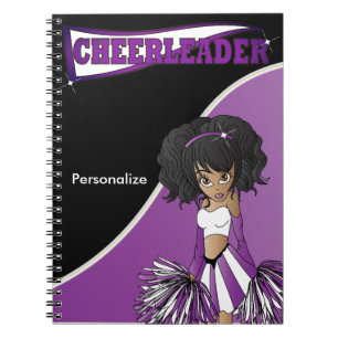 Caderno Espiral Cheerleader DIY Name Notebook roxo