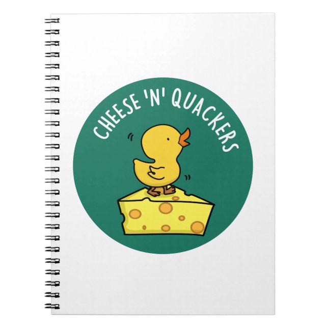 Caderno Espiral Cheese And Quackers Funny Food Pun (Frente)