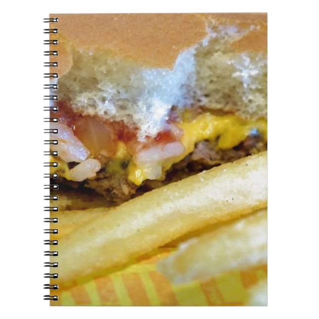 Caderno Espiral Cheeseburger e Fries (Frente)