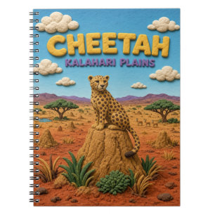 Caderno Espiral Cheetah Kalahari Plains Moderno KlayKoo