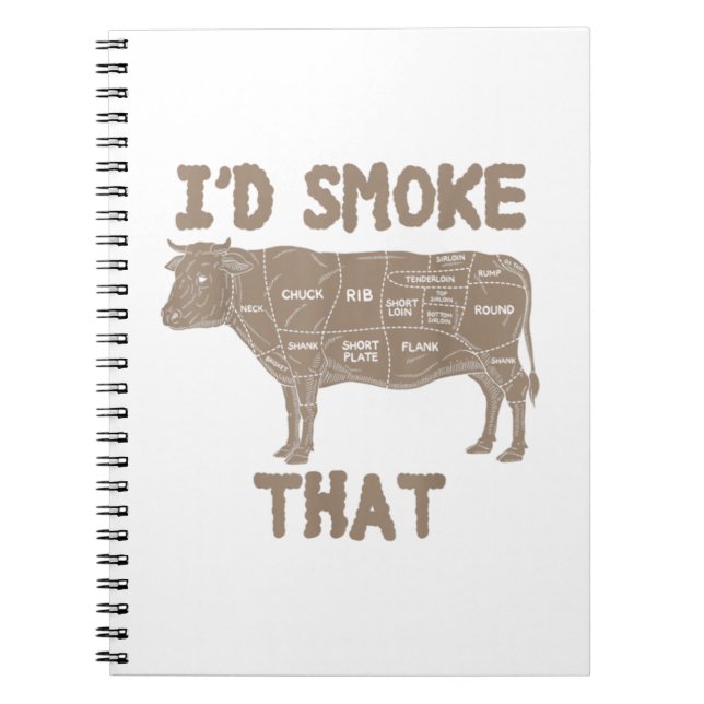 Caderno Espiral Chef Butcher Cook Churrasco Eu Fumaria Aquele Cozi (Frente)