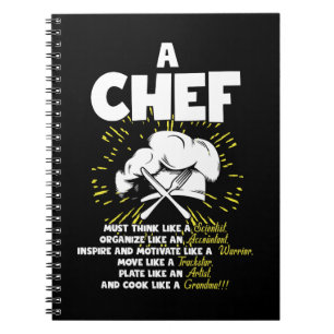 Caderno Espiral Chef De Declaração Perfeito Para Qualquer Connoiss