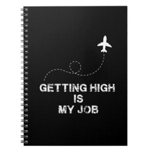 Caderno Espiral Chegar Alto É Meu Trabalho - Memórias de Avião
