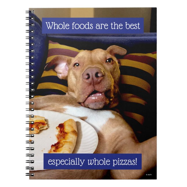 Caderno Espiral Cheio De Cães De Pizza (Frente)
