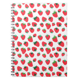 Caderno Espiral Cheio de Morangos