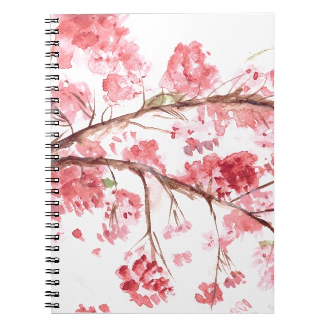 Caderno Espiral Cherry blosom Nature Sakura Floral Japonês (Frente)