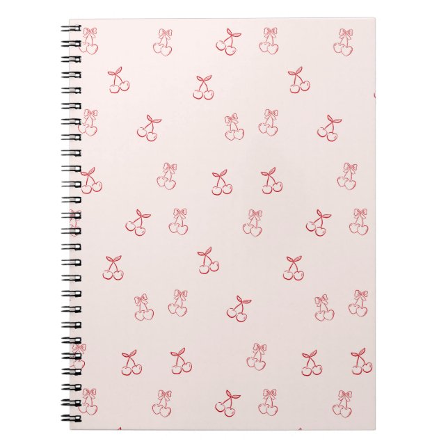 Caderno Espiral Cherry Outline Minimalism (Frente)