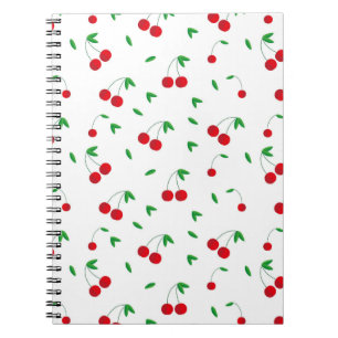 Caderno Espiral Cherry Pattern Easy Cherry Drary Art Cher