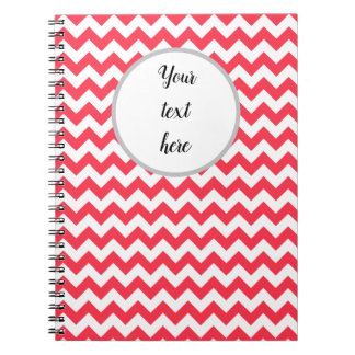 Caderno Espiral Cherry Red Chevron Zigzag