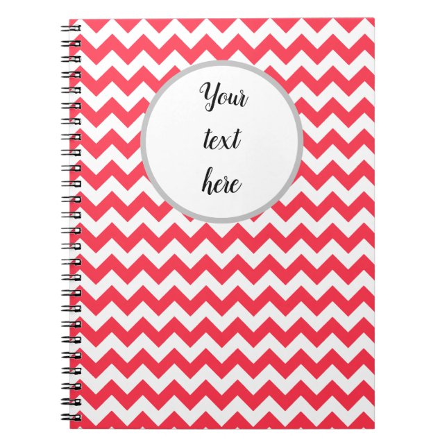 Caderno Espiral Cherry Red Chevron Zigzag (Frente)
