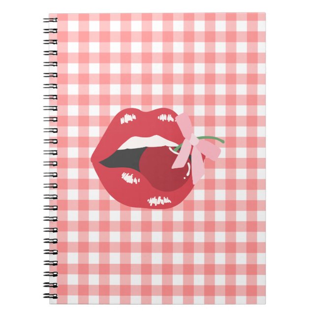 Caderno Espiral Cherry Red Lábios Coquette (Frente)