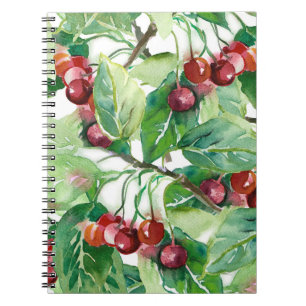 Caderno Espiral Cherry Seamless Pattern