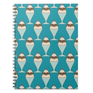 Caderno Espiral Cherry Top Hot Fudge Sundaes em Aqua