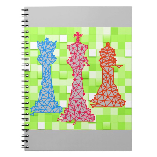 Caderno Espiral Chess Lover | Rainha King Bishop Chess (Frente)