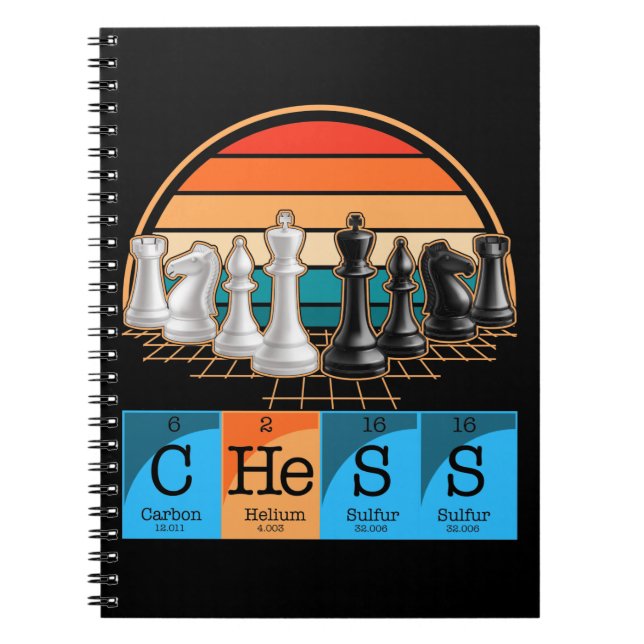 Caderno Espiral Chess Pieds Chemistry Elements Jogo de Conselho in (Frente)