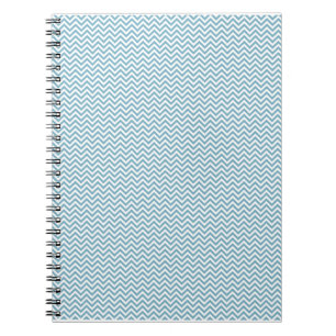 Caderno Espiral Chevron Azul com Monograma