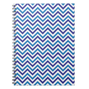 Caderno Espiral Chevron azul dobro