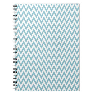 Caderno Espiral Chevron Azul e Branco