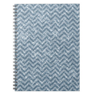 Caderno Espiral Chevron Glitter Glitter Azul