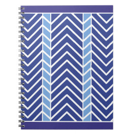 Caderno Espiral Chevron - Padrão Azul