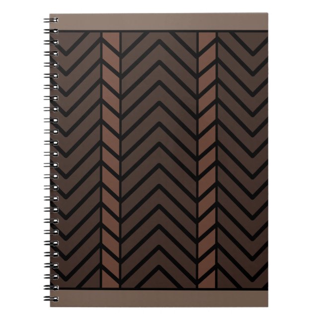 Caderno Espiral Chevron Pattern Brown (Frente)