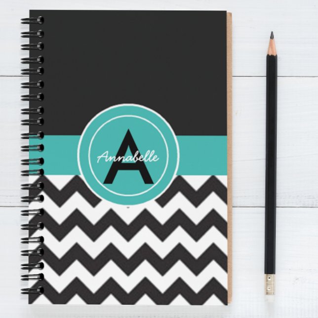 Caderno Espiral Chevron Preto (Criador carregado)
