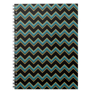 Caderno Espiral Chevron preto e Dourado da cerceta