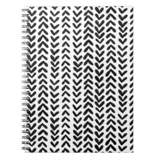 Caderno Espiral Chevron stripe - black notebook