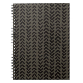 Caderno Espiral Chevron stripe - charcoal brown