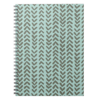 Caderno Espiral Chevron stripe - sage green notebook