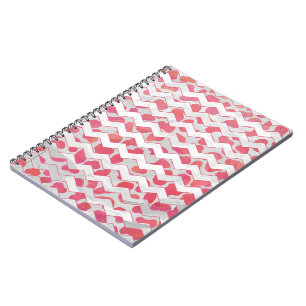 Caderno Espiral ChevronDalmatian Rosa e Branco