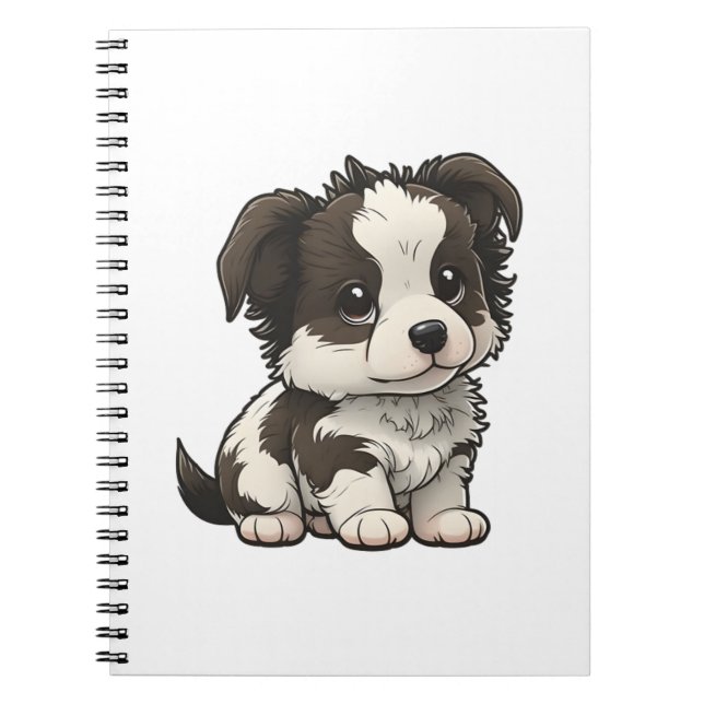 Caderno Espiral Chibi Border Collie (Frente)