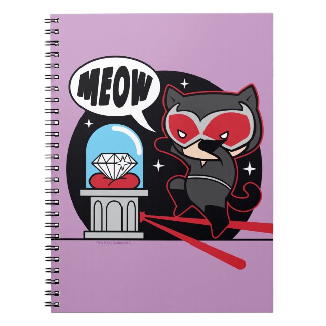 Caderno Espiral Chibi CatWomen Roubando Um Diamante (Frente)