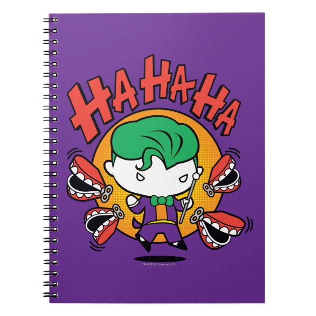 Caderno Espiral Chibi Joker Com Dentes De Brinquedo (Frente)